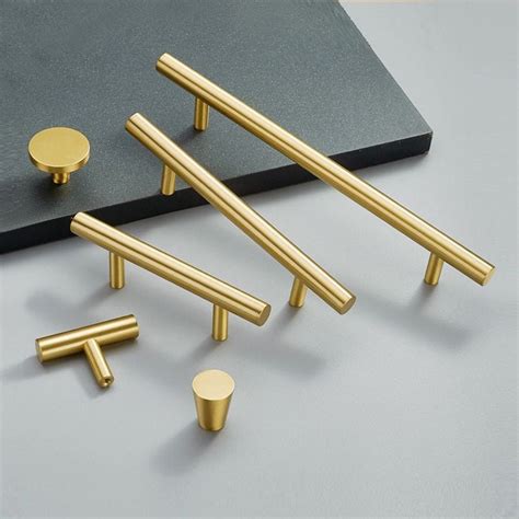 Brushed Brass Kitchen Cabinet Knobs And Handles Gold Drawer Dresser Pulls Bar Cupboard Wardrobe