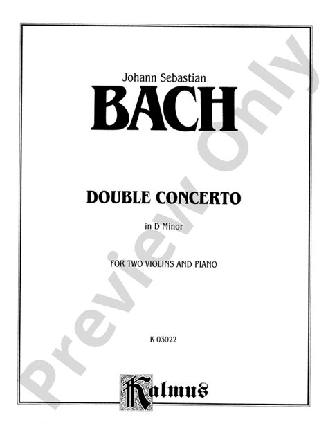 Bach Double Concerto In D Minor Double Concerto In D Minor Piano