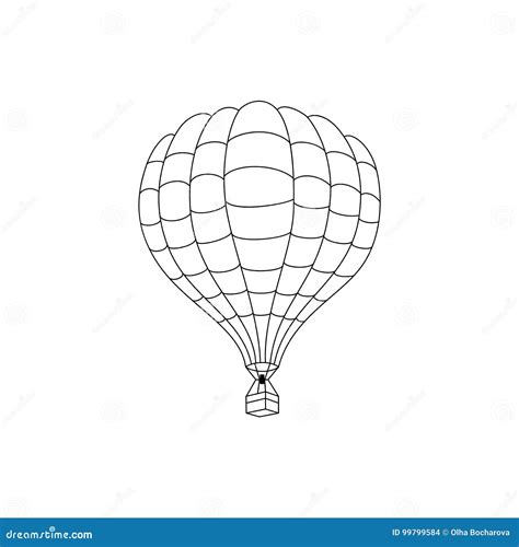 Hot Air Balloon Outline Icon Vector Illustration CartoonDealer