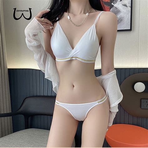 Zxyouping Halter Bikini Set Two Piece Swimsuit Bra Set Women Bikini Sexy Solid Push Up High Cut