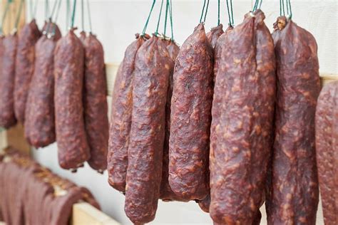 Hd Wallpaper Sausage Meat Food Food And Drink Hanging Processed