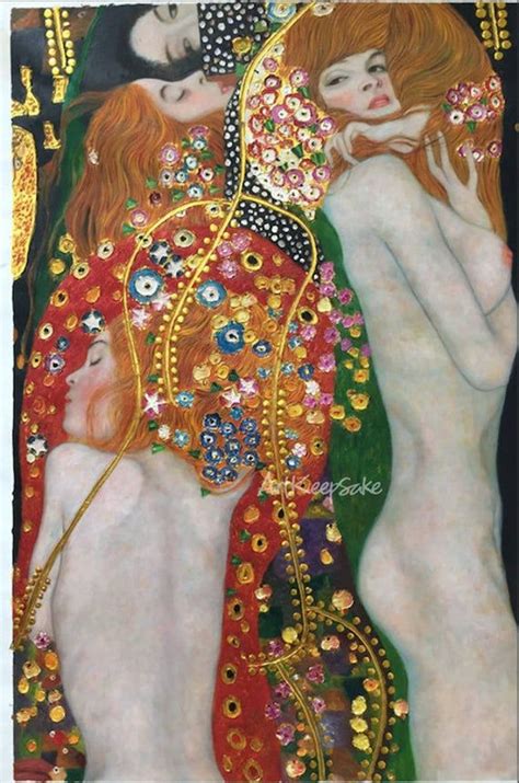 Gustav Klimt Water Serpents Ii Water Snakes Reproduction Oil Painting