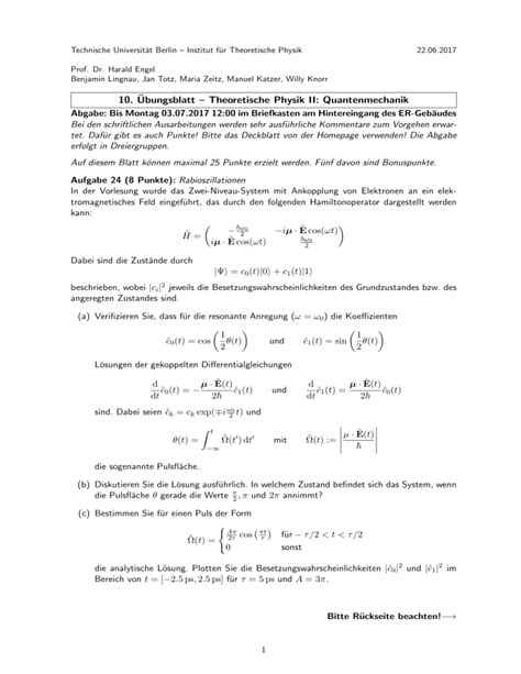 Theoretische Physik II Quantenmechanik