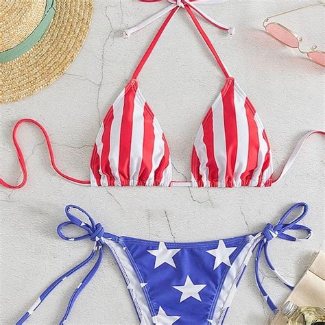 American Flag Bikini Etsy