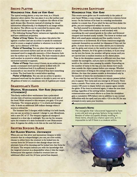 Dnd 5e Magic Item Generator