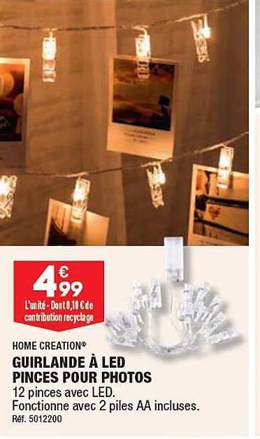 Promo Guirlande Led Pinces Pour Photos Home Cr Ation Chez Aldi