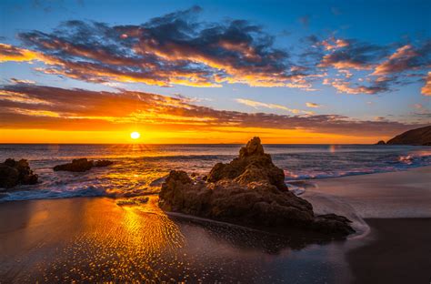 Malibu Fine Art Photogaphy Nikon D850 Colorful Clouds Sunset Fine Art California Coast Beach