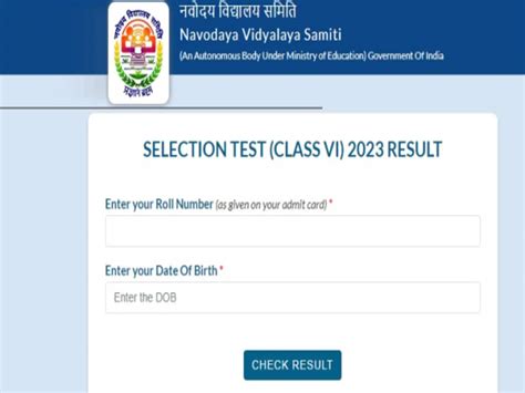 Jnvst 6th Result 2023 Nvs Jnvst Result 2023 Class 6 Jnv 6th Result Declared Jawahar Navodaya