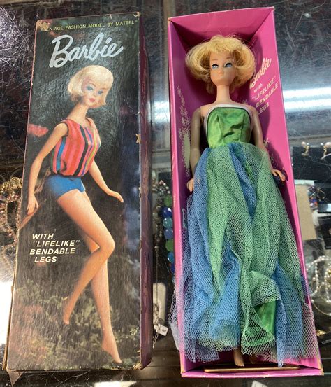 Vintage Mattel Barbie Doll 1070 Pale Blonde Lifelike Bendable Legs Antique Price Guide