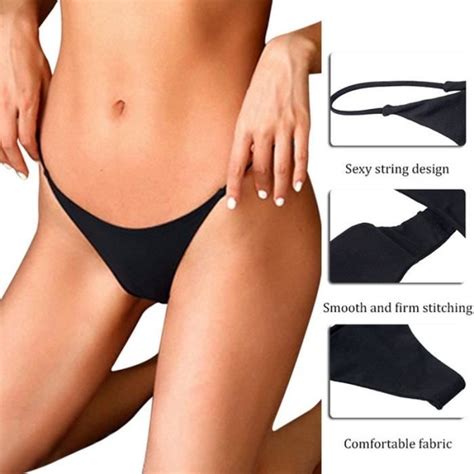 String Doux Et Sexy Pour Femmes Culotte Fine Taille Basse Double Sangle Lingerie Slips Pour
