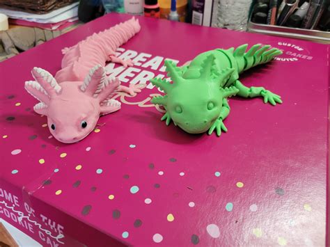 Impress O D De Adorable Axolotl Articulado Cuerpo Imprimible Cabeza