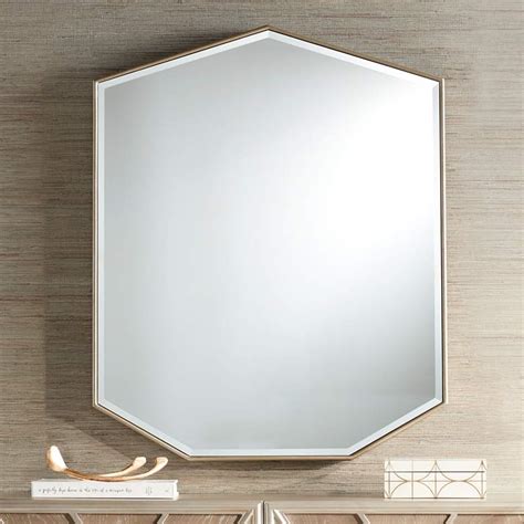 Lister Antique Silver 29 X 36 Heptagon Wall Mirror 75n21 Lamps Plus