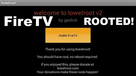 How To One Click Root The Amazon Fire Tv Firetv Youtube