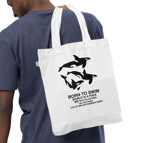 Orcas Born To Swim Tote Bag Eat The Rich Orca Sink Ships Shirt Meme Gift Fuck Seaworld Etsy