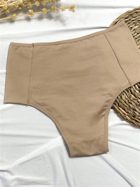 Kit Calcinhas Nude Cintura Alta Pala Dupla Forro Algod O N O
