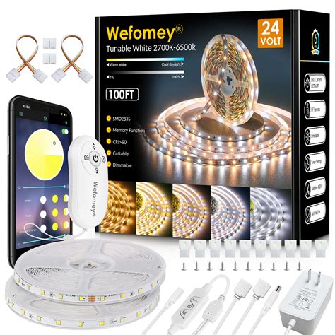 Snapklik Wefomey White LED Strip Lights 100ft Dimmable LED Light