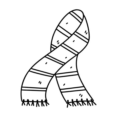 Premium Vector Striped Scarf Hand Drawn Doodle Style Vector