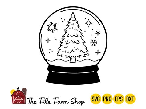 Snow Globe Svg Christmas Snow Globe Svg Christmas Tree Svg Christmas