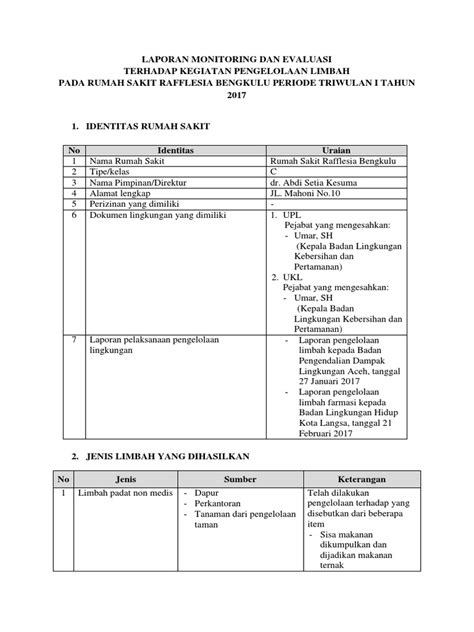 Format Laporan Monitoring Dan Evaluasi Kegiatan Eminence Solutions