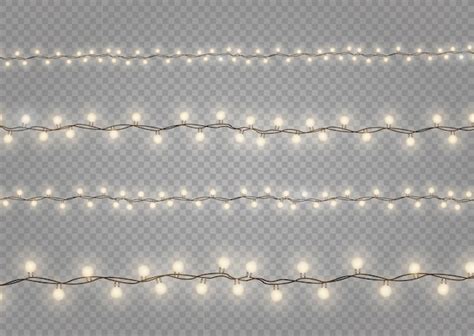 Рождественские огни изолированы. Гирлянды украшения. | Премиум векторы