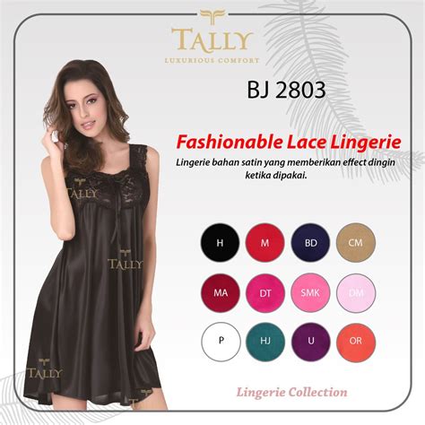 Tally Satin Lingerie Nightgown Shopee Malaysia