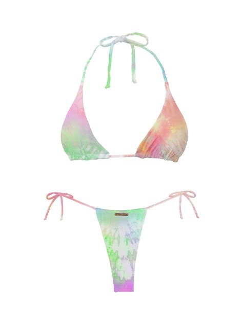 San Lorenzo Paradiso Classic Triangle Rainbow Bikini Top L Flip App