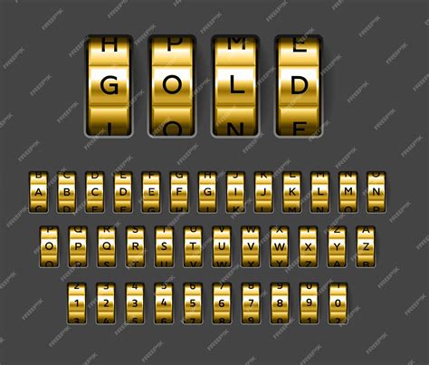 Premium Vector | Gold locks combination Realistic rotating secret