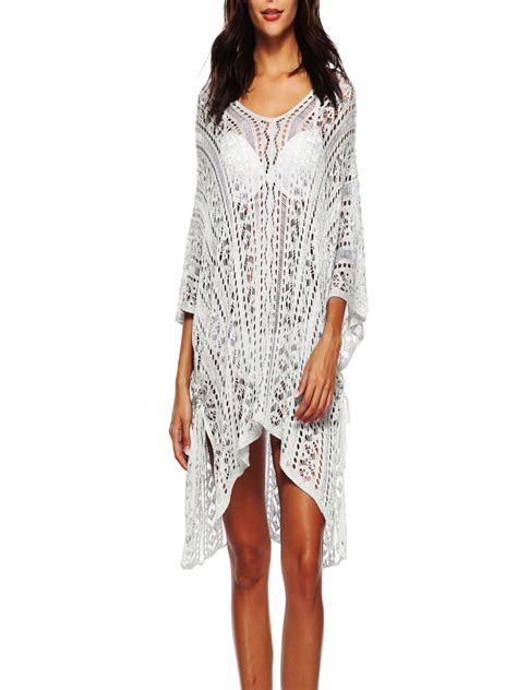 Zupora Women Sexy Beach Stitch Hollow Cover Up Dress For Bikini Swimsuit Crochet Beach Tunic