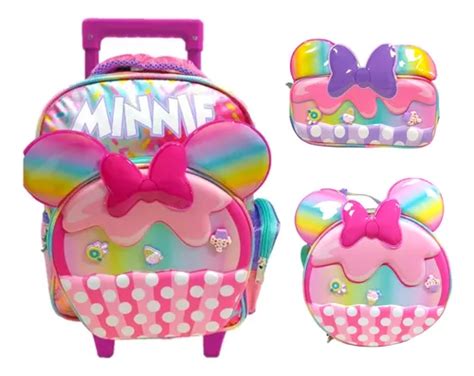 Kit De Mochila Lonchera Y Lapicera Minnie Kinder Vs Env O Gratis