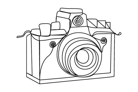 One Line Drawing Of Camera Icon Graphic By D Stocker Creative Fabrica