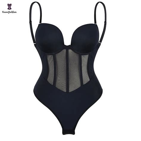 Strap Bodysuit Plus Size S M L Xl Xxl Xxxl Black Nude Plastic Bones Seamless Waist Trainer