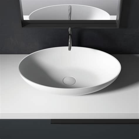 Lavabo Sobre Encimera Solid Surface Forma Ovalada X X Cm