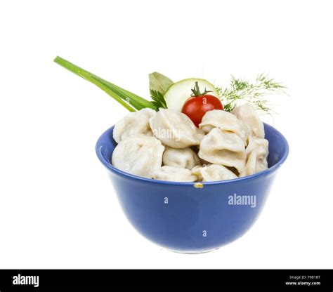 Bowl With Traditional Russian Dish Pelmeni Dumplings Stock Photo Alamy