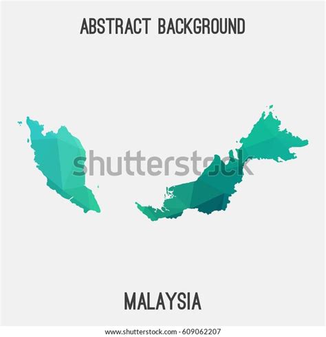 Malaysia Map Geometric Polygonalmosaic Styleabstract Tessellationmodern