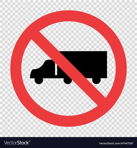 No Trucks Sign On Transparent Background Vector Image