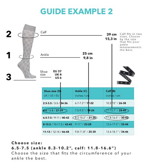 Size Guide Compressionsock Pil Pak A S