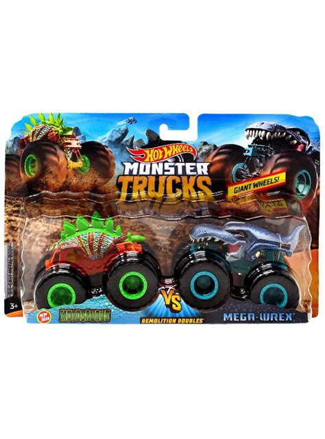 Hot Wheels Monster Trucks Demolition Doubles Motosaurus Vs Mega Wrex Hnx