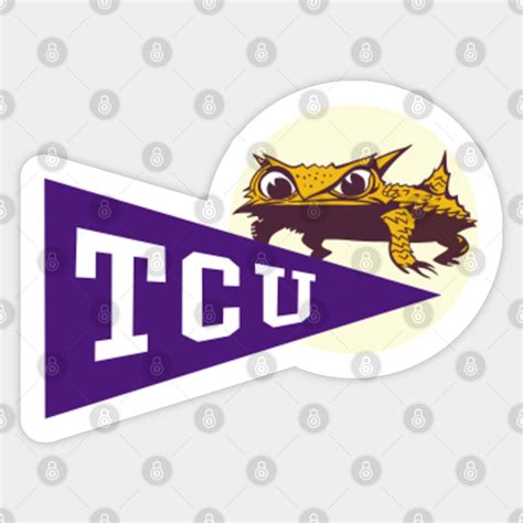 Vintage Pennant TCU Horned Frog Mascot - Horned Frogs - Sticker | TeePublic