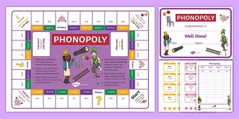 Phase 3 Phonics Phonopoly Board Game L Enseignant A Fait