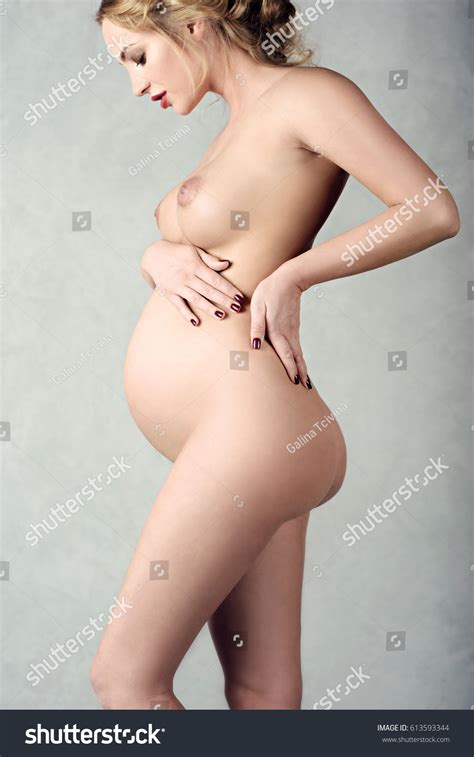 Closeup Beautiful Pregnant Nude Lady Elegant Stock Photo Shutterstock