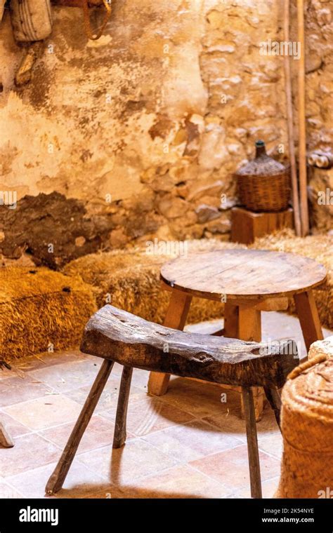 Medieval Home Scene From The Interior Of A Medieval House Stock Photo