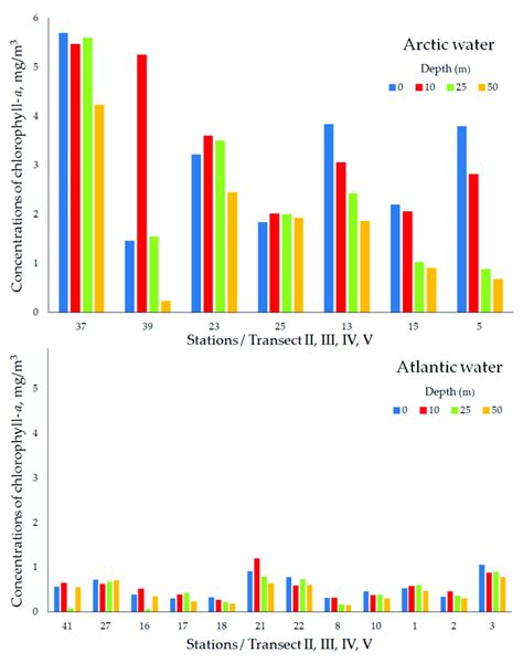 Concentrations Of Chlorophyll A Mgm 3 At Transects Ii Iii Iv And Download Scientific