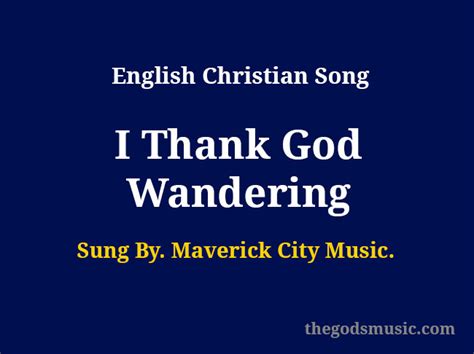 I Thank God Lyrics
