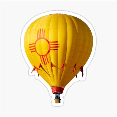 New Mexico Zia Symbol Hot Air Balloon Sticker For Sale By Djbustos Redbubble