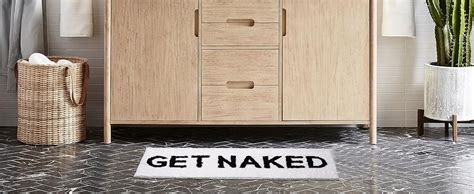 Amazon Koexm Get Naked Bath Mat Bathroom Rugs X Non Slip Washable Black And White
