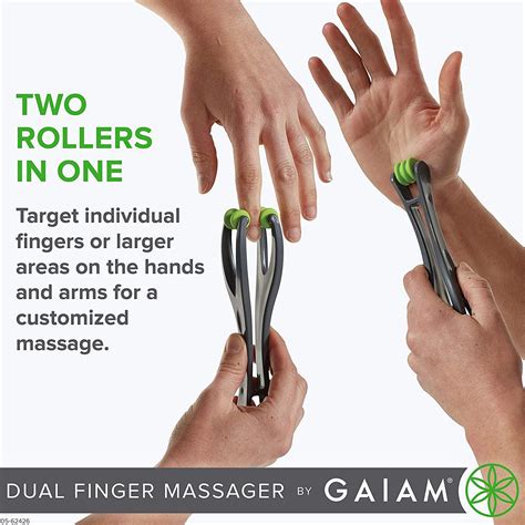 gaiam finger massager dual sided hand massage roller  circulation