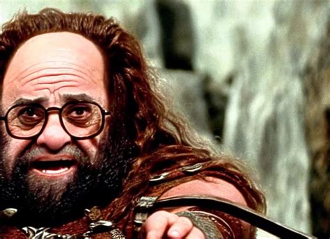 KREA Film Still Of Danny Devito Wearing His Glasses As Gimli In Lord