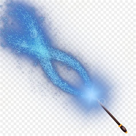 Magical Wand White Transparent Magic Wand Blue Glow Light Effect