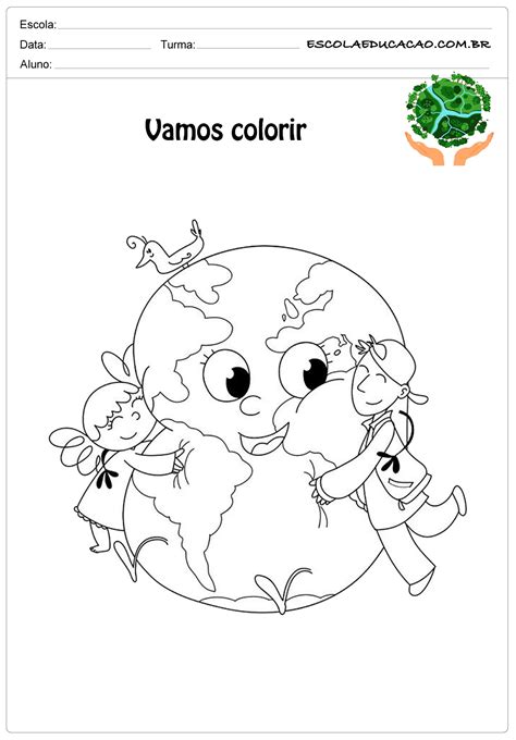 Desenhos para colorir do meio ambiente vamos colorir Escola Educação