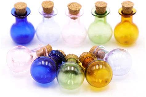 Buy Ml Small Mini Glass Bottles Jars With Cork Stoppers Wishing Bottle